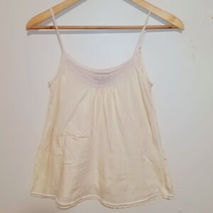 Vintage Abercrombie & Fitch Flowy Cami-Small-Pale Yellow-Adjustable Strap-Lace